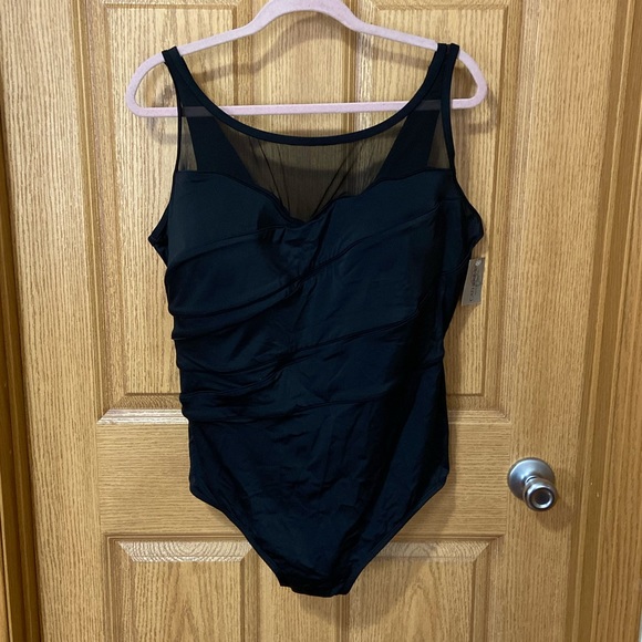 Longitude Swim Nwt Longitude Mesh Trim High Neck One Piece Swimsuit